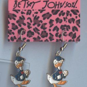 NEW BETSY JOHNSON DONALD DUCK PIERCED EARRINGS